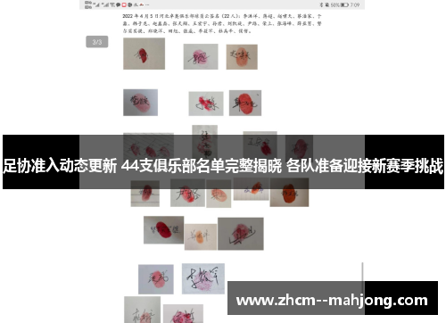 足协准入动态更新 44支俱乐部名单完整揭晓 各队准备迎接新赛季挑战